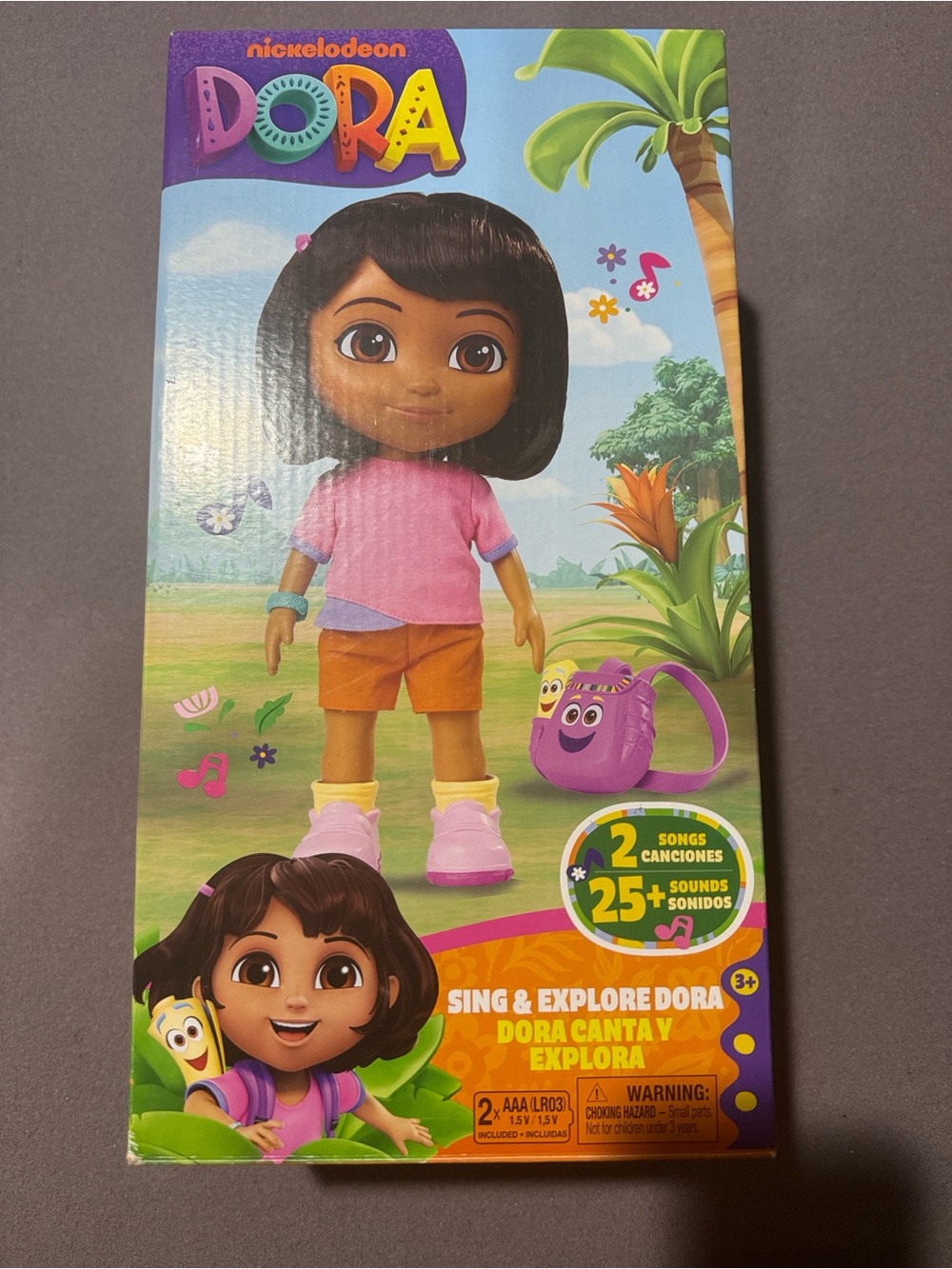 Nickelodeon Dora Sing & Explore Doll - Pink Top, Orange Shorts, Purple Backpack